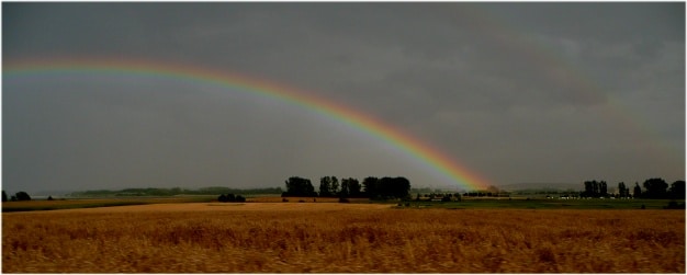 Regenbogen über der Ostsee auf der Insel Poel