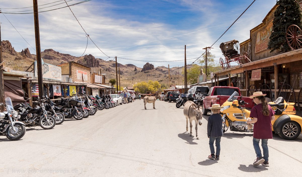 Die Route 66 Teil 2:  Wilde Esel in Oatman, grandiose Landschaften und ein letzter Route-66-Fotostop in Amboy