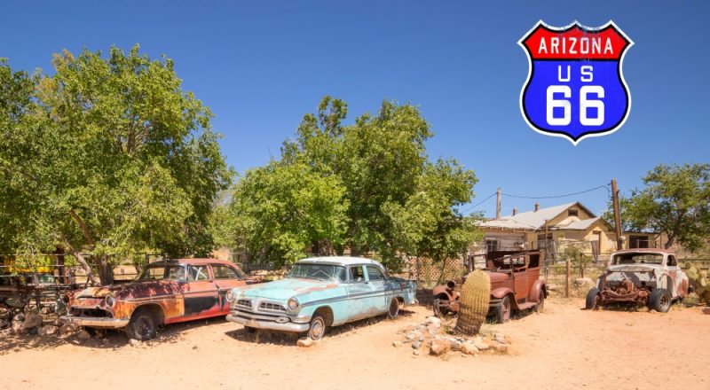 Die Route 66: Freiheit, Abenteuer und Nostalgie pur!  Teil 1: Seligman und Hackberry (und ein Abstecher zu den riesigen Kakteen)