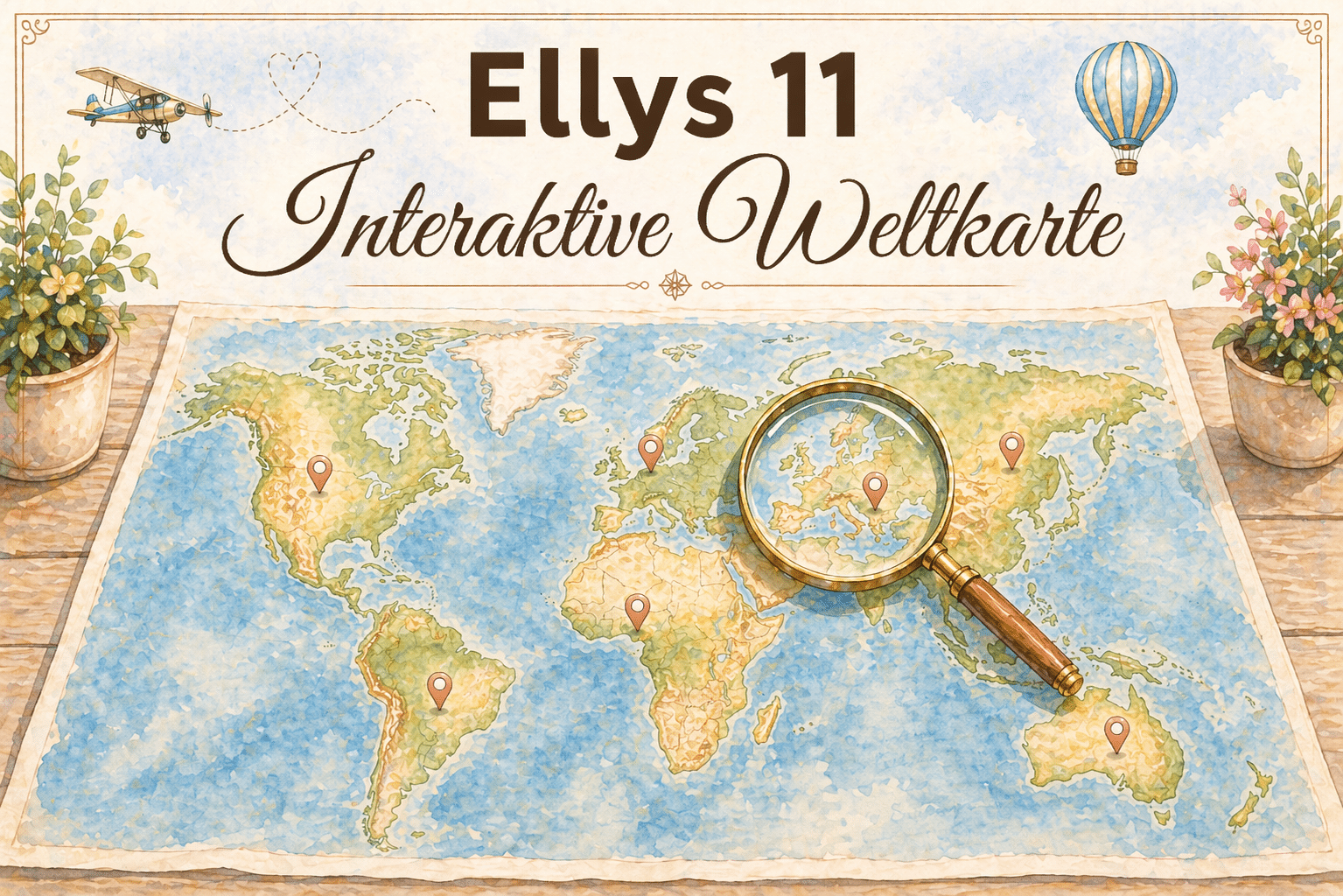 Interaktive Weltkarte mit meinen Reisezielen & Reiseberichten