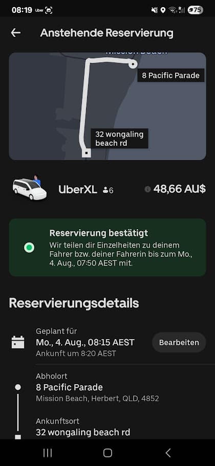 Uber Bestellung