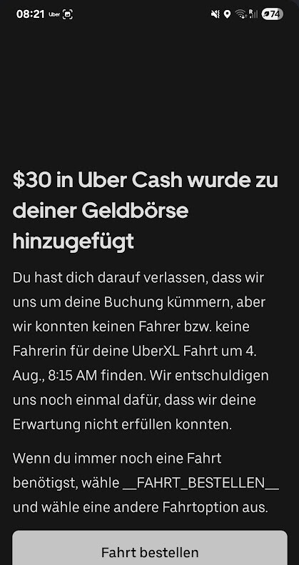 Uber Storno