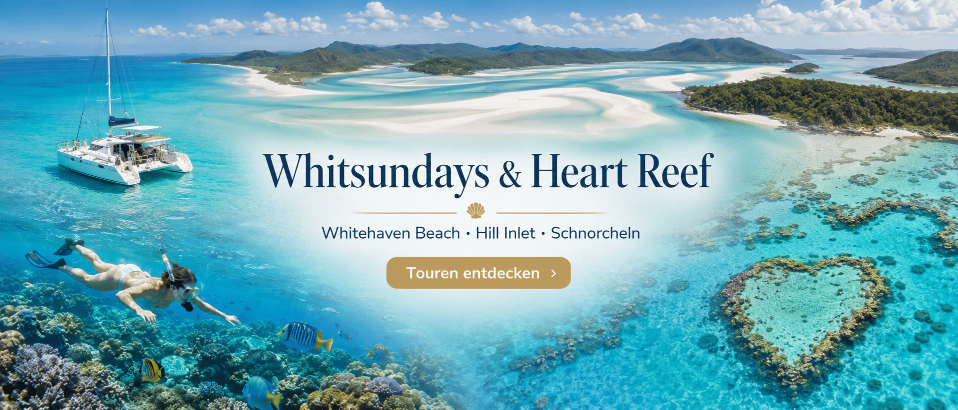 Touren auf den Whitsundays mit Whitehaven Beach, Hill Inlet und Schnorcheln
