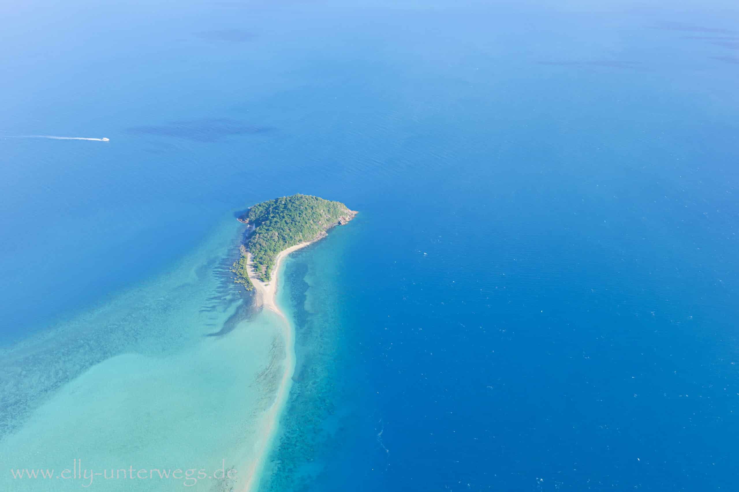Insel in den Whitsundays in Form eines springenden Delphins