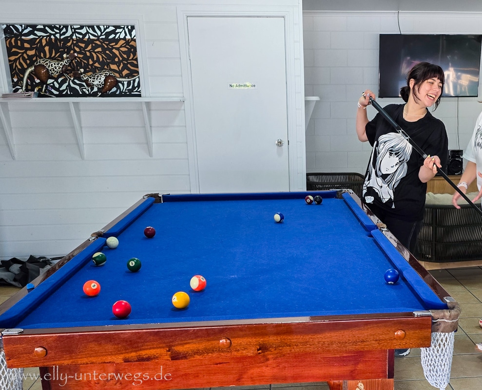 Billard im Aufenthaltsbereich des Cape Hillsborough Nature Tourist Park