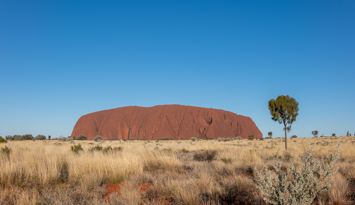 Uluru beim Sunset mit roter Färbung