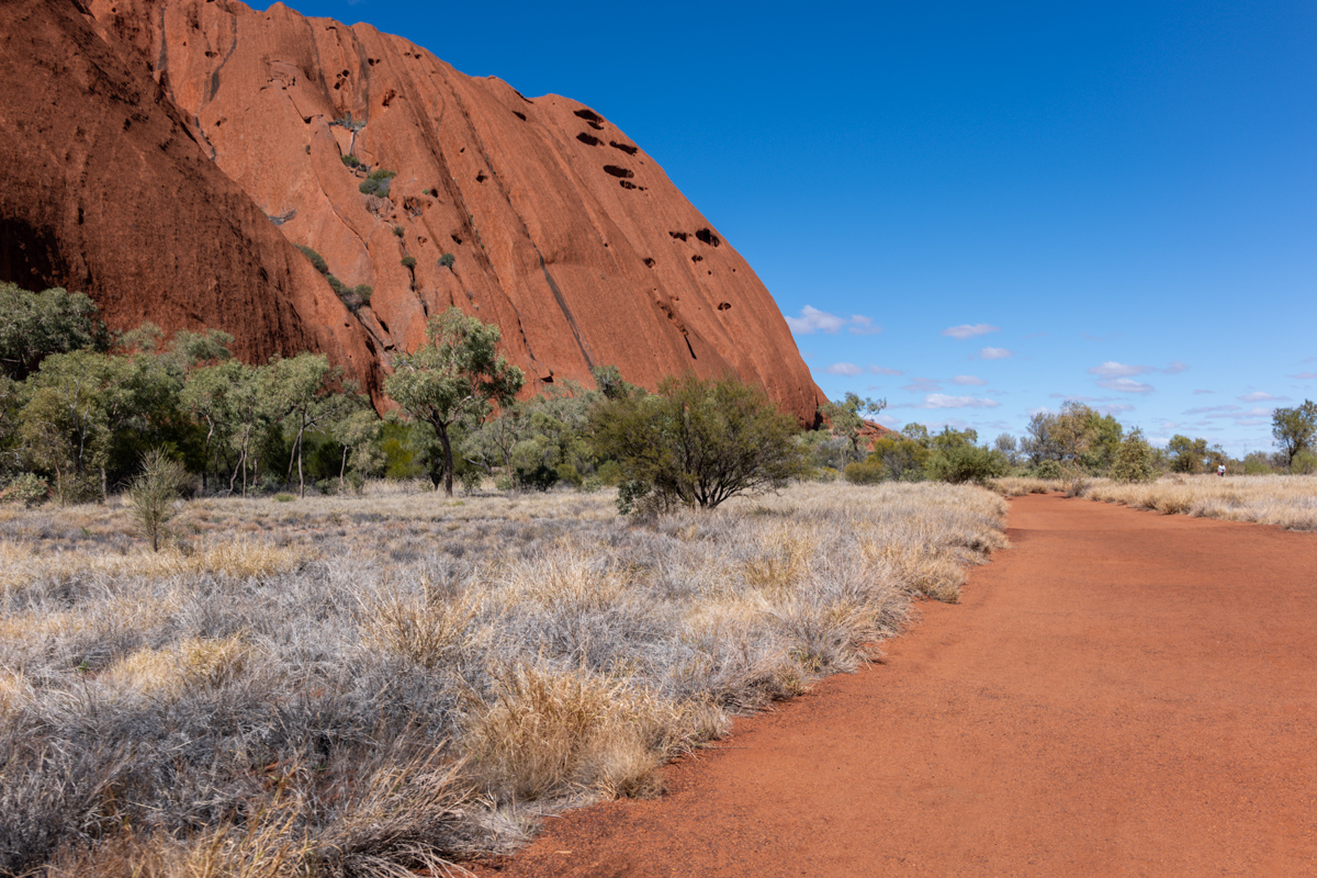 Gerundete Vertiefungen an der Oberfläche des Uluru
